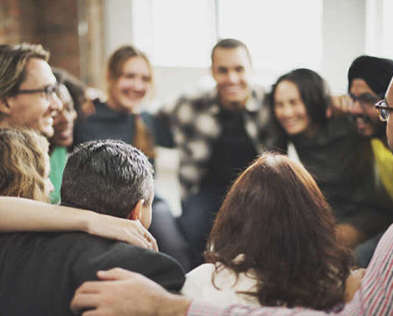 Crowd circle group stock shot
